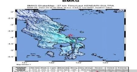 Gempa Magnitudo 2,9 Guncang Kolaka Timur Sultra, BMKG: Pusat di Darat Kedalaman 17 Km