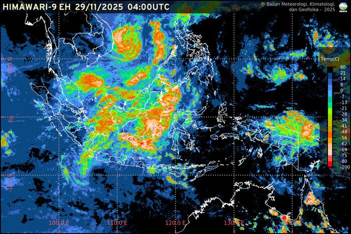 BMKG merilis prakiraan cuaca terkini 29 November 2025: Hujan ringan hingga petir berpotensi di ibu kota provinsi seluruh Indonesia.