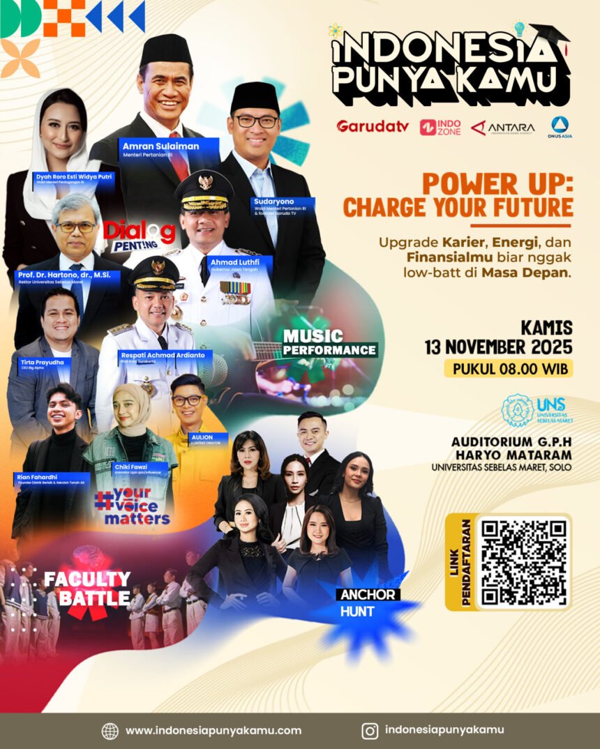 INDONESIA PUNYA KAMU: POWER UP CHARGE YOUR FUTURE Dorong generasi muda untuk upgrade karier, energi, dan finansial menuju masa depan yang tangguh.