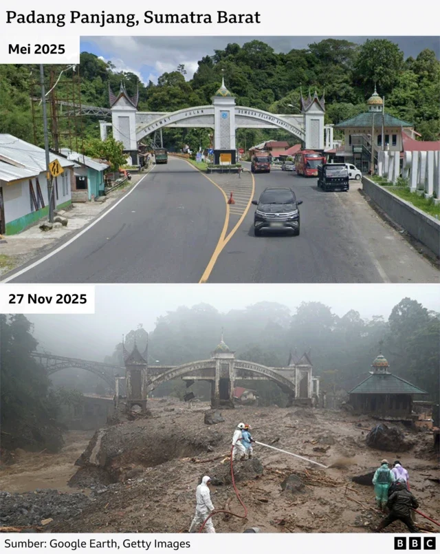 Bencana Sumatera 2025: Foto Sebelum–Sesudah Ungkap Skala Kerusakan Mengerikan