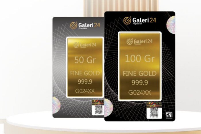 Harga emas UBS dan Galeri24 di Pegadaian kompak naik pada perdagangan Selasa pagi.