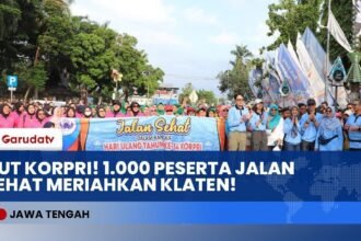 KEREN! 1.000 Peserta ASN, TNI, POLRI Tumpah Ruah di Jalan Sehat HUT KORPRI ke-54 Klaten!