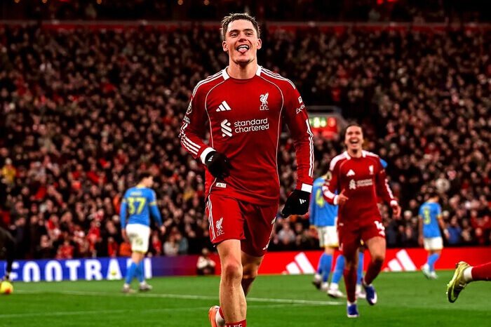 Florian Wirtz akhirnya mencetak gol perdana bersama Liverpool di Liga Inggris musim 2025/2026.