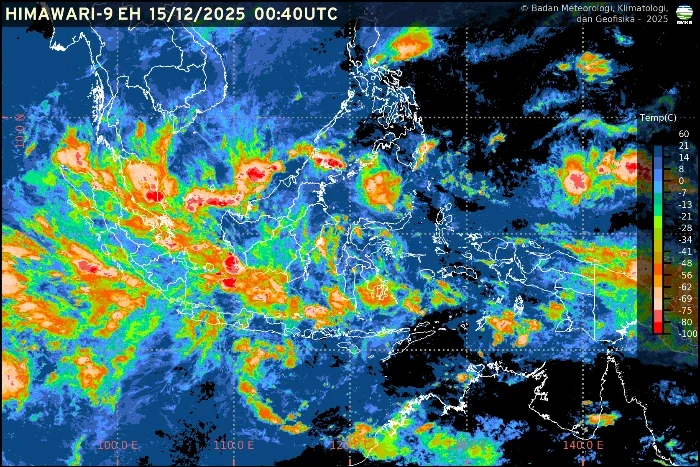 BMKG merinci prakiraan cuaca ibu kota provinsi se-Indonesia berdasarkan wilayah pada Senin, 15 Desember 2025.