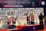 Isyana/Rinjani merayakan kemenangan dramatis di final Guwahati Masters 2025 setelah menuntaskan laga penuh tekanan dua gim langsung.