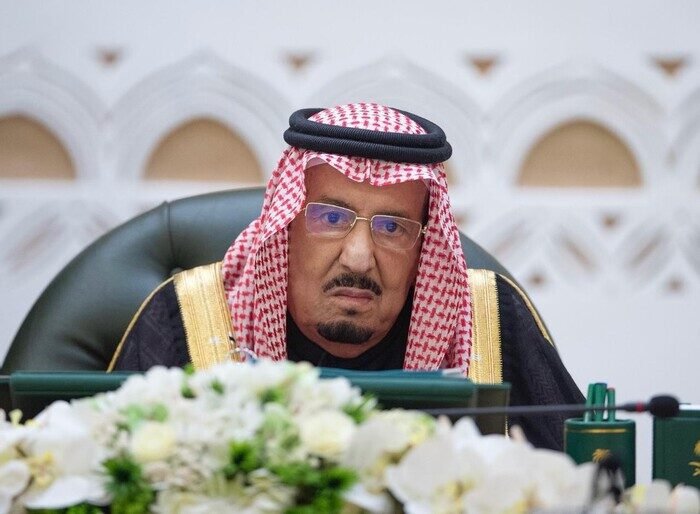 Raja Salman bin Abdulaziz Al Saud saat menyampaikan pesan resmi belasungkawa melalui kantor kerajaan.