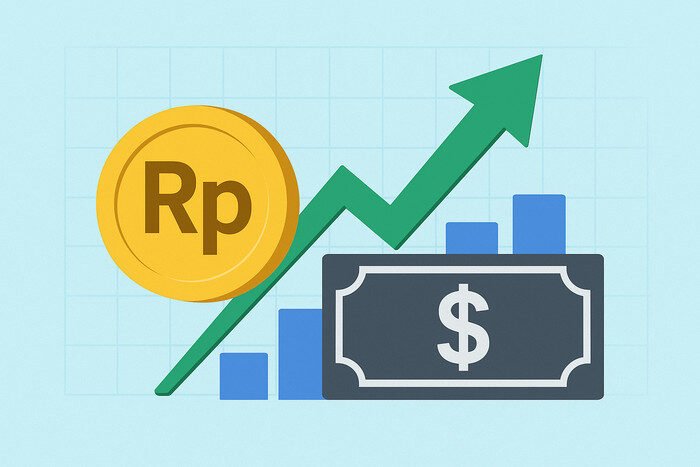 Rupiah menguat tipis di tengah sikap tunggu pasar menjelang rilis data ekonomi Amerika Serikat.