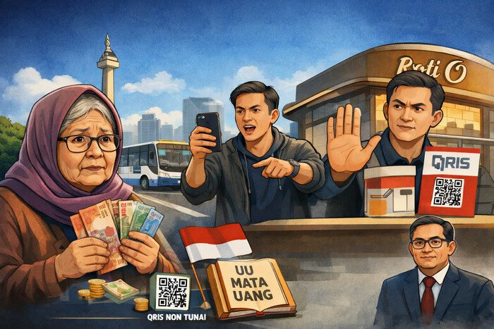 BI menegaskan pedagang tidak boleh menolak pembayaran tunai setelah kasus nenek ditolak belanja karena tidak memiliki QRIS.