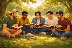 10 Tips Ampuh Menumbuhkan Minat Baca Buku agar Konsisten dan Ketagihan 2 Ilustrasi Membaca Buku Bersama-sama