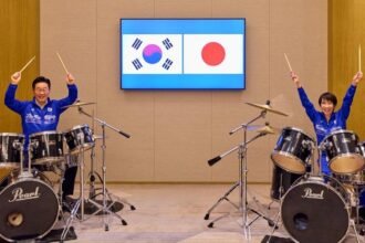 PM Jepang dan Presiden Korsel Main Drum K-Pop Usai KTT Bilateral