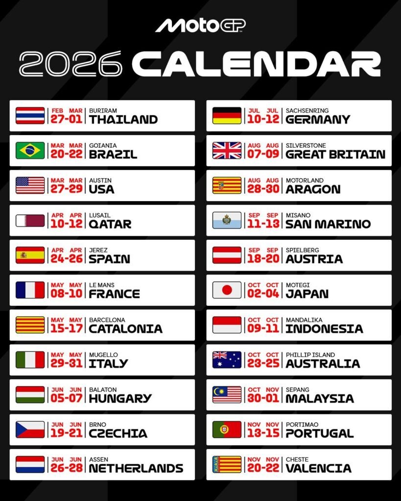 22 Balapan, Satu Gelar : Kalender MotoGP 2026 Siap Suguhkan Musim Paling Padat 2 22 Balapan, Satu Gelar : Kalender MotoGP 2026 Siap Suguhkan Musim Paling Padat