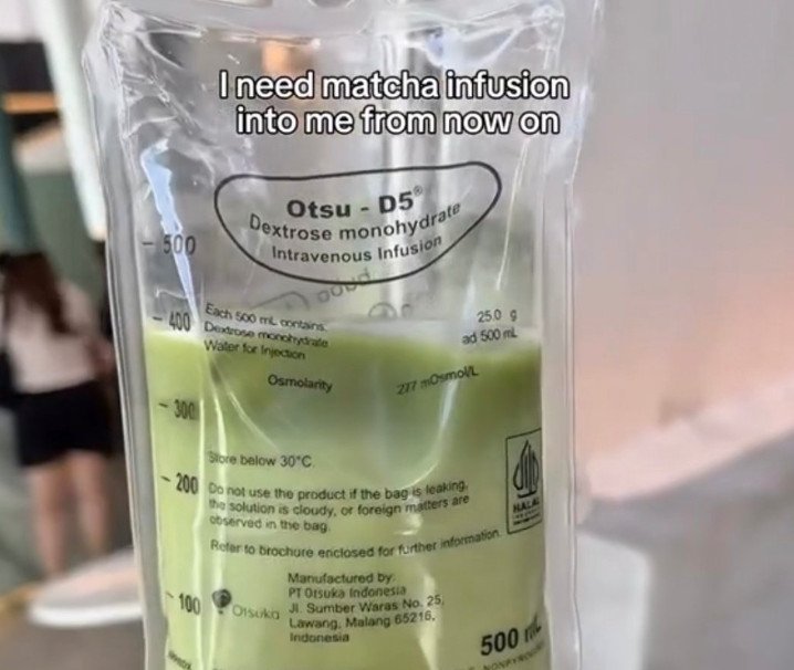 Heboh Botol Infus Jadi Wadah Matcha di Cafe Bali, Pabrikan Farmasi Buka Suara