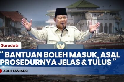 Presdien Prabowo di Aceh: Anggaran Bencana Aman, Bantuan Luar Wajib Satu Pintu