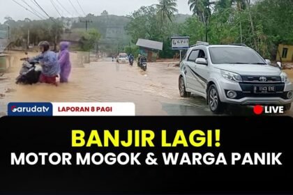 TAPANULI TENGAH DARURAT BANJIR! Sungai Aek Lopian Meluap, Jalur Lintas Padang Sidempuan Lumpuh