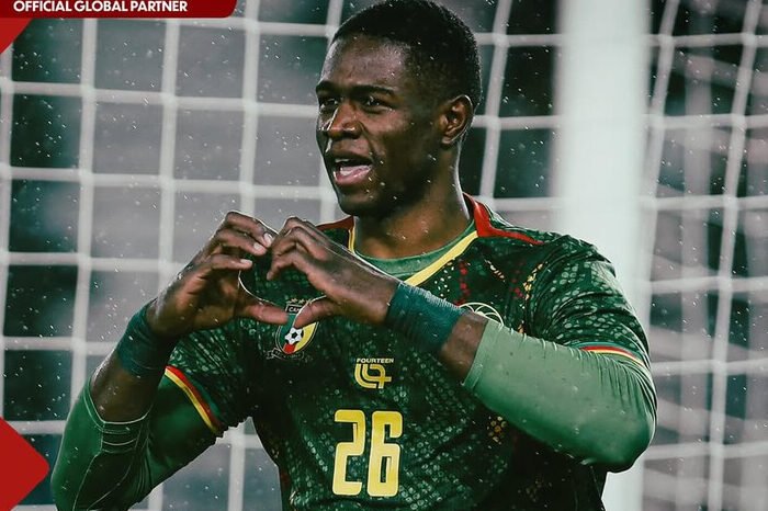 Christian Kofane rayakan gol penentu kemenangan Kamerun atas Afrika Selatan di babak 16 besar Piala Afrika 2025.