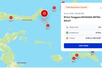 BMKG memastikan gempa M5,1 di Minahasa Tenggara tidak berpotensi tsunami dan belum memicu gempa susulan.