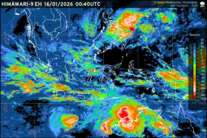 Prakiraan cuaca ibu kota provinsi se-Indonesia Jumat, 16 Januari 2026, didominasi hujan ringan dengan potensi petir di Kalimantan Timur.