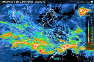 Prakiraan cuaca terbaru 22 Januari 2026 menunjukkan pola hujan ringan-sedang hingga berawan di berbagai ibu kota provinsi di seluruh Indonesia.