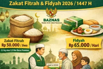 BAZNAS Tetapkan Zakat Fitrah Ramadan 1447 H/2026 M Sebesar Rp50.000 per Jiwa