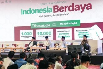 Momen peluncuran Gerakan Indonesia Berdaya di Masjid Istiqlal, Jakarta, Kamis (12/2/2026).