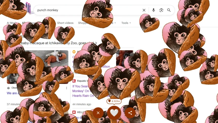 Google Rayakan Cinta Untuk Bayi Monyet Punch dengan Hujan Hati