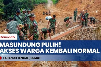 Gercep! Satgas Kodam I Bukit Barisan Bangun Jembatan Aramco, Solusi Transportasi Pasca Banjir Sumut