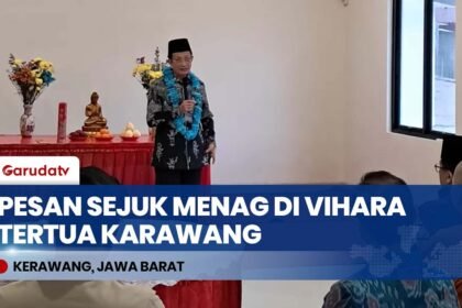 ADEM! Menteri Agama Kunjungi Vihara Tertua di Karawang, Ajak Umat Jaga Toleransi Jelang Imlek!