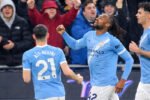 Antoine Semenyo merayakan gol pembuka ke gawang Fulham di Etihad Stadium, membawa Manchester City memperkuat posisi sebagai pesaing utama gelar Liga Inggris musim ini.