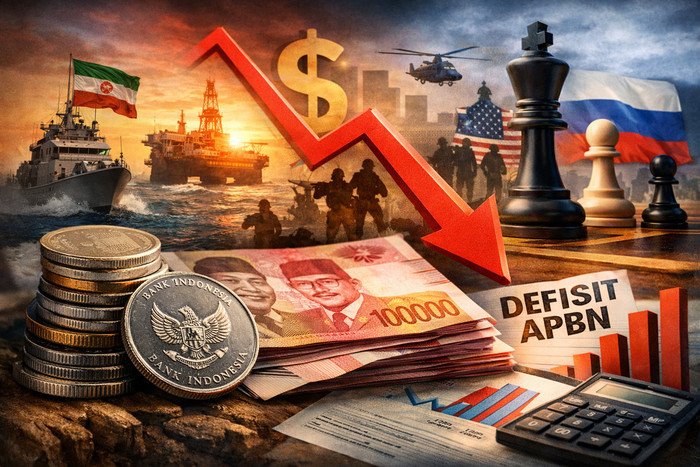 Nilai tukar rupiah tertekan akibat meningkatnya ketegangan geopolitik global.