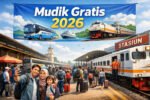 Mudik Gratis Kemenhub 2026 resmi dibuka 1–15 Maret dengan ribuan kuota bus dan kereta api menuju 34 kota di Jawa dan Sumatera.