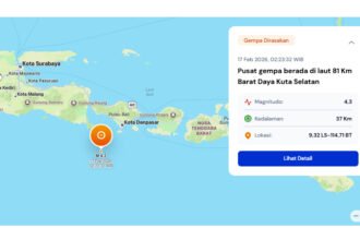 Getaran ringan mengguncang Bali dini hari ini, gempa magnitudo 4,3 berpusat di laut barat daya Kuta Selatan tanpa potensi tsunami.