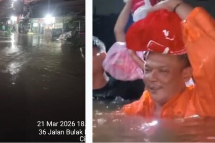 Evakuasi dramatis warga terdampak banjir di Cibubur saat genangan air mencapai lebih dari satu meter.