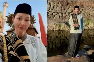 Lebaran di Korea Selatan, Lucinta Luna Tampil Berpeci dan Sarung di Masjid Central Seoul