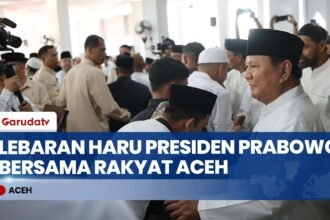 Lebaran di Huntara! Presiden Prabowo Salat Id dan Halalbihalal Bersama Warga Aceh Tamiang