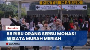 MONAS PECAH REKOR! 59 Ribu Wisatawan Serbu Jakarta, Ada Video Mapping & Air Mancur Menari!
