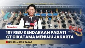 Arus Balik Memuncak, 107 Ribu Kendaraan Padati GT Cikatama dalam Satu Hari