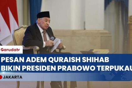 Presiden Prabowo Terpukau! Dengar Tausiyah Quraish Shihab Soal Kepemimpinan Amanah di Istana Negara