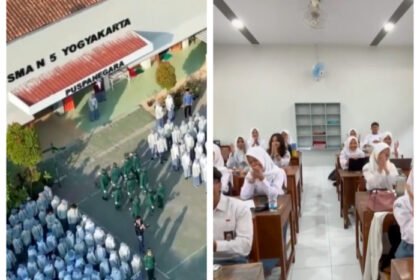 Program revitalisasi membuat fasilitas SMAN 5 Yogyakarta lebih modern dengan perbaikan atap kelas, UKS baru, toilet, dan lapangan basket.