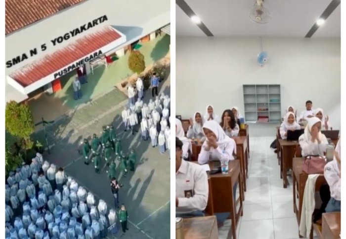 Program revitalisasi membuat fasilitas SMAN 5 Yogyakarta lebih modern dengan perbaikan atap kelas, UKS baru, toilet, dan lapangan basket.