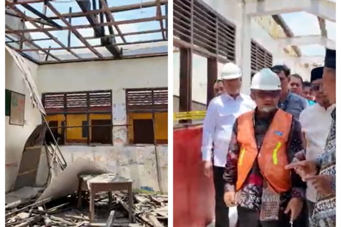 Program Revitalisasi Sekolah SDN 1 Parean Girang Dimulai, Ruang Kelas Lama Dibongkar Total 2 Mendikdasmen Abdul Mu'ti saat mengunjungi lokasi ravitalisasi sekolah SDN 1 Parean Girang Indramayu, Jawa Barat. (Foto: Istimewa)