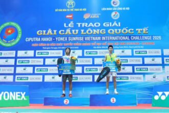 Richie Duta Richardo tampil dominan dan sukses menyegel gelar Vietnam International Challenge 2026 lewat kemenangan dua gim langsung.