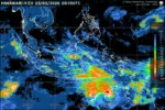 Prakiraan cuaca Indonesia 23 Maret 2026 didominasi hujan ringan hingga sedang di berbagai wilayah.