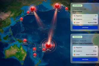 Dua gempa M6,1 mengguncang Tonga dan Kamchatka dalam selang waktu singkat, memicu perhatian pemantauan global.