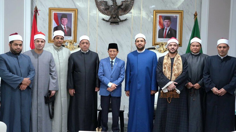 Menag Nasaruddin Umar menerima delegasi qari dan dai lulusan Al-Azhar Mesir yang akan melakukan safari dakwah Ramadan 1447 di berbagai wilayah Indonesia.