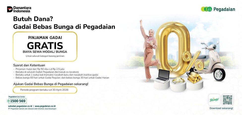 Wujudkan Inklusi Keuangan, PT Pegadaian Kembali Hadirkan Program Gadai Bebas Bunga untuk Masyarakat 2 Wujudkan Inklusi Keuangan, PT Pegadaian Kembali Hadirkan Program Gadai Bebas Bunga untuk Masyarakat