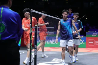 Raymond Indra/Nikolaus Joaquin menimba pengalaman penting setelah menghadapi pasangan nomor satu dunia Kim Won Ho/Seo Seung Jae di semifinal All England 2026.