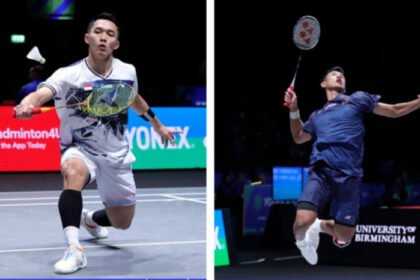 Jonatan Christie dan Alwi Farhan sama-sama menang tiga gim di babak pertama All England 2026 dan berpotensi bentrok di semifinal.