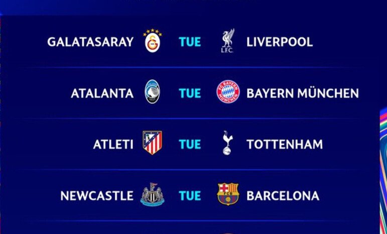 Simak jadwal lengkap babak 16 besar Liga Champions 2025/26, malam ini mulai dengan Galatasaray vs Liverpool, Newcastle United vs Barcelona.