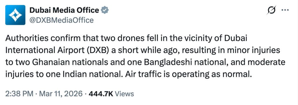 Dua Drone Iran Hantam Area Bandara Internasional Dubai, Empat Orang Terluka 2 Dua Drone Iran Hantam Area Bandara Internasional Dubai, Empat Orang Terluka