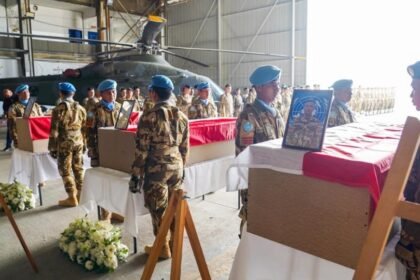 UNIFIL Gelar Upacara untuk 3 Prajurit TNI Korban Serangan Israel